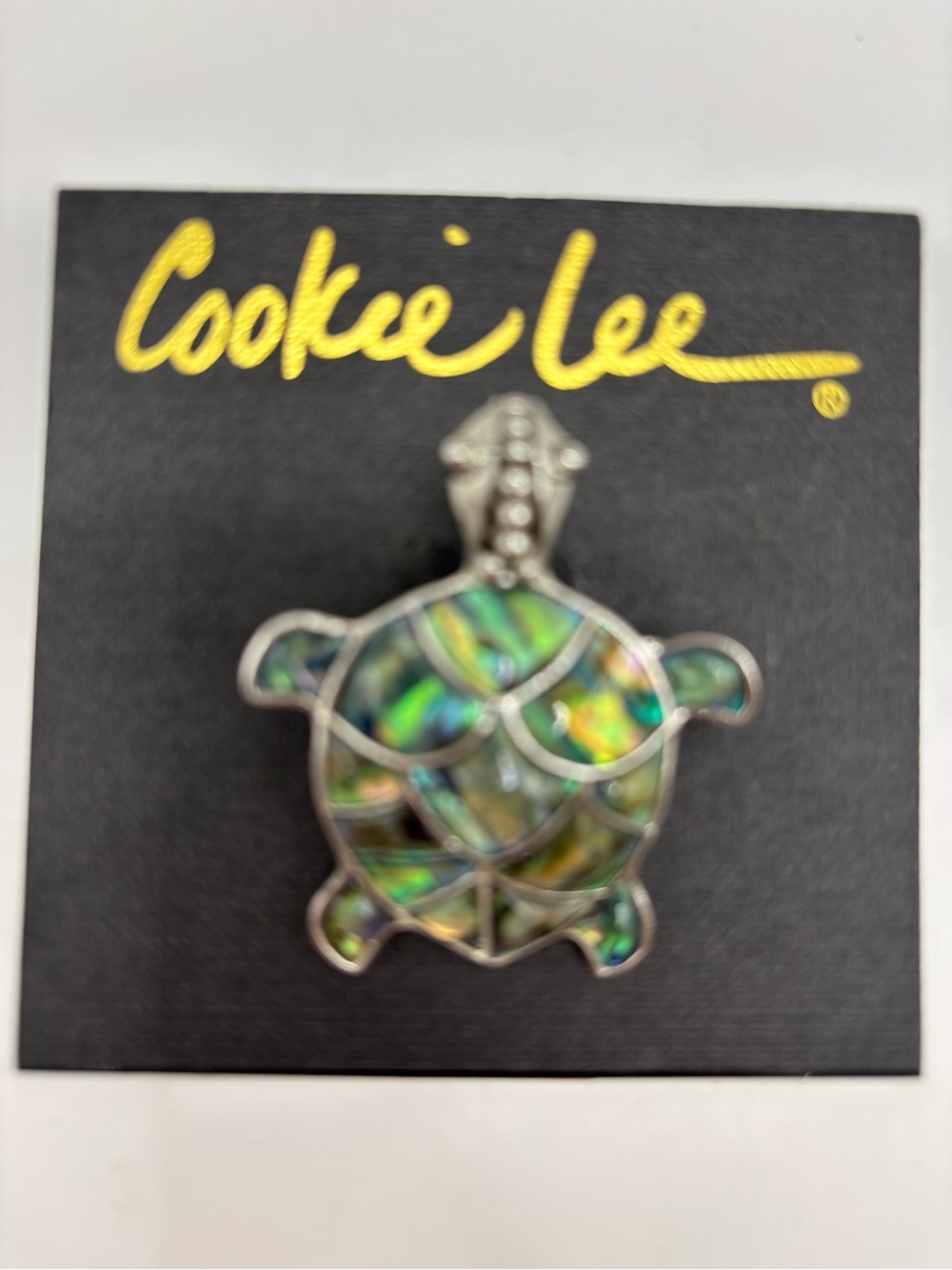New Cookie Lee Abalone Turtle Brooch Pendant
